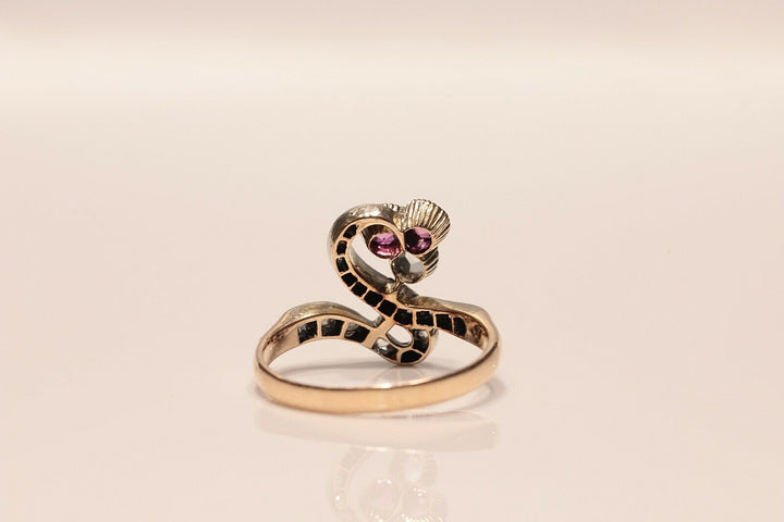 アンティーク オリジナル アールヌーヴォー 18K ナチュラルローズカット　ダイヤモンドのリング