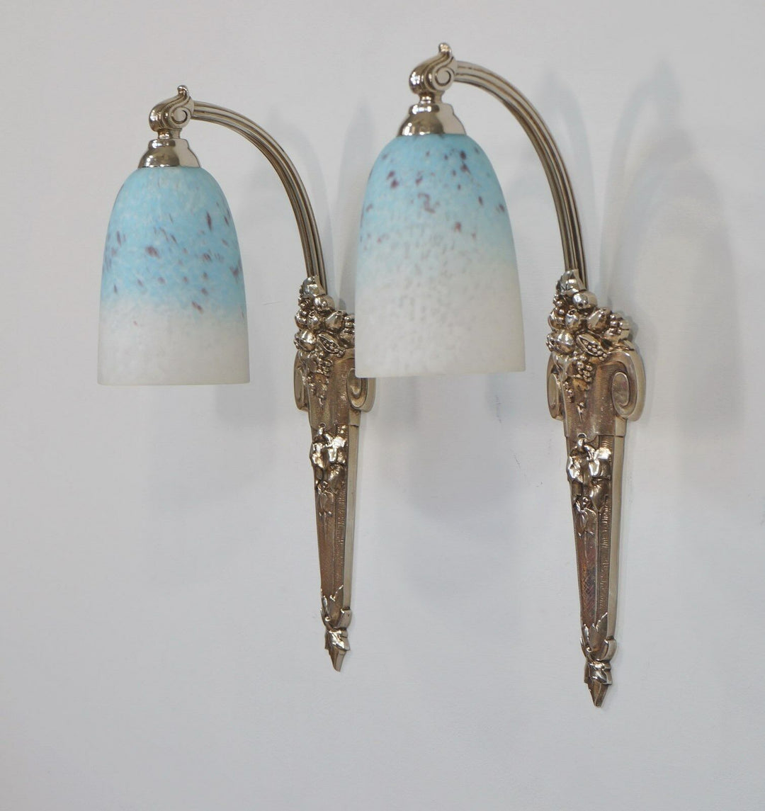 SCHNEIDER & RANC : PAIR OF FRENCH ART DECO WALL SCONCES ....... 1930 lights 1925