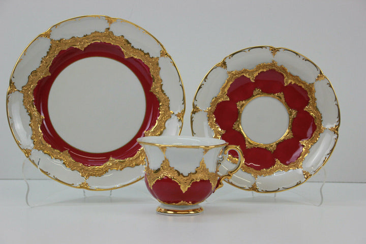 MEISSEN B-FORM PRUNK KAFFEEGEDECK KAFFEETASSE MIT GOLDRAND 1.WAHL