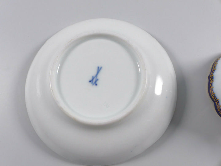  Meissen Kaffeetasse Untertasse A-Kante Blumen Bukett schräg 2. Wahl 111120