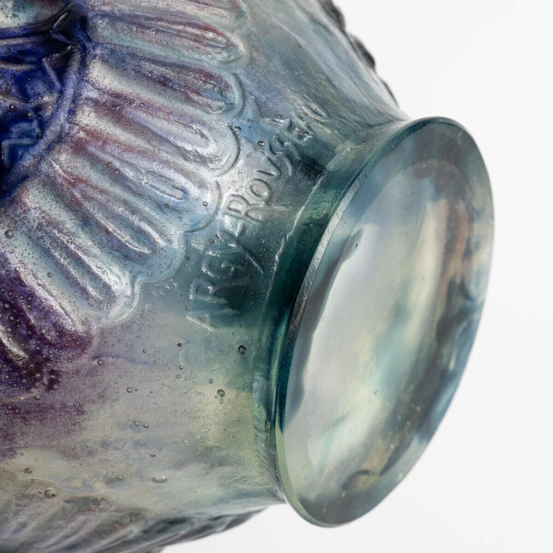 Vase Coupe Lotus Gabriel Argy Rousseau Cameo Glass Pate De Verre Flowers