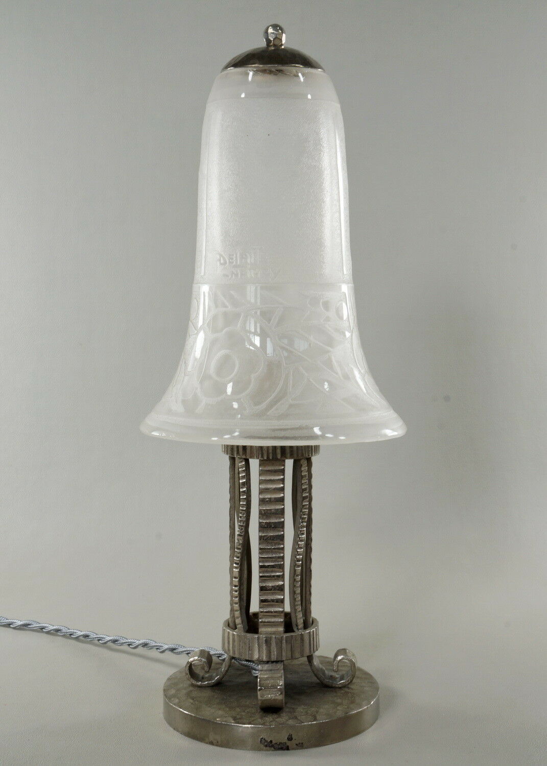 H.FOURNET and A.DELATTE : rare French art deco lamp wrought iron