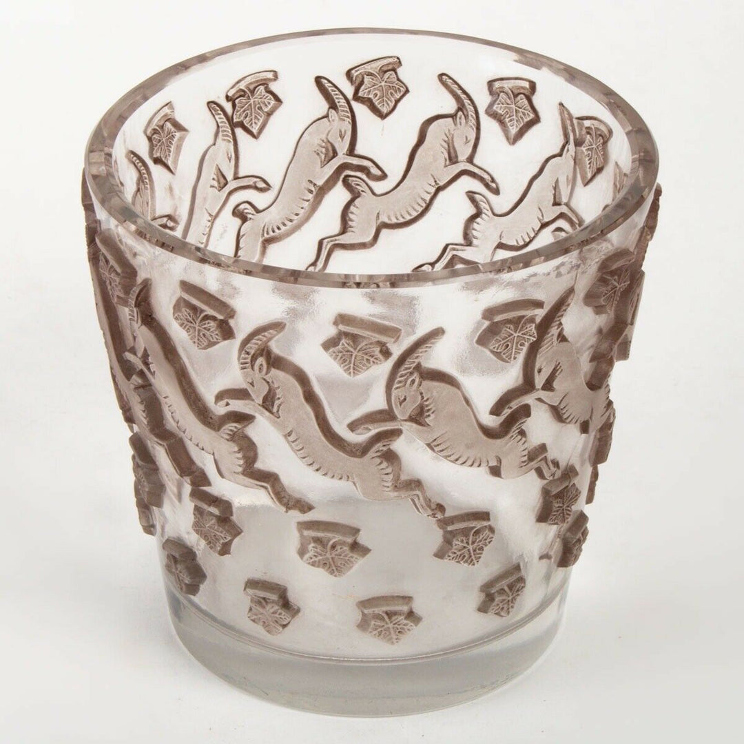 Vase Seau Champagne Jurançon Sepia René Lalique R.Lalique Glass Ice Bucket