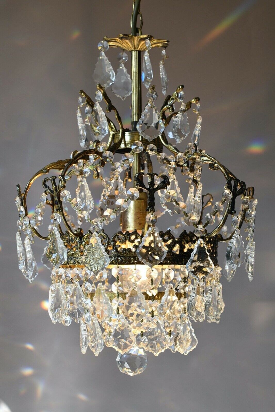 Rare Antique Style French Lamp Crystal Chandelier Home Living Interior Lighting