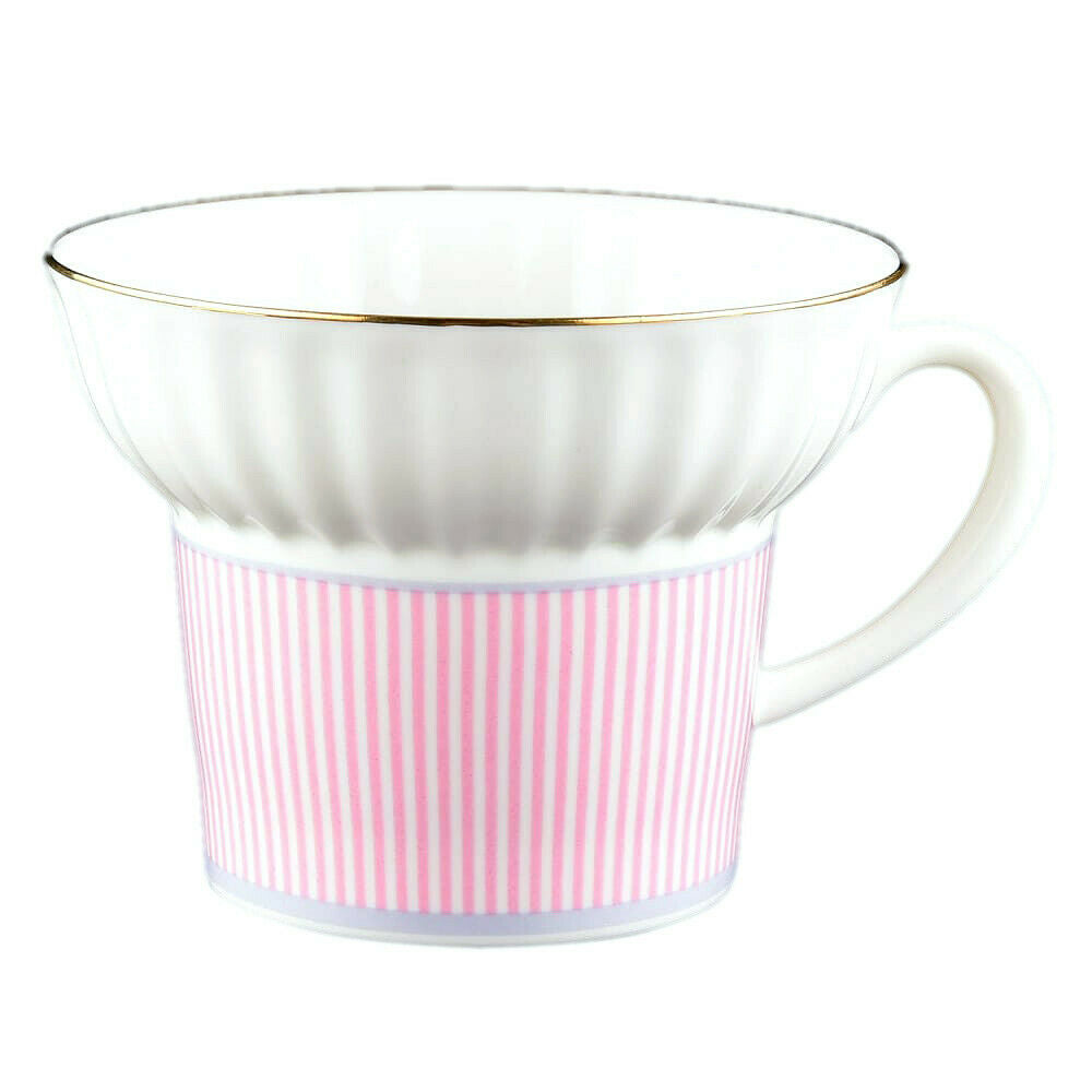 Pink Imperial Porcelain Teacup & Saucer, Geometry #5 Pattern, LOMONOSOV, LFZ
