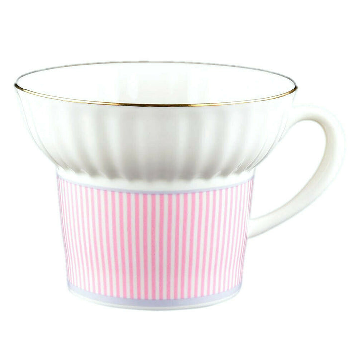 Pink Imperial Porcelain Teacup & Saucer, Geometry #5 Pattern, LOMONOSOV, LFZ