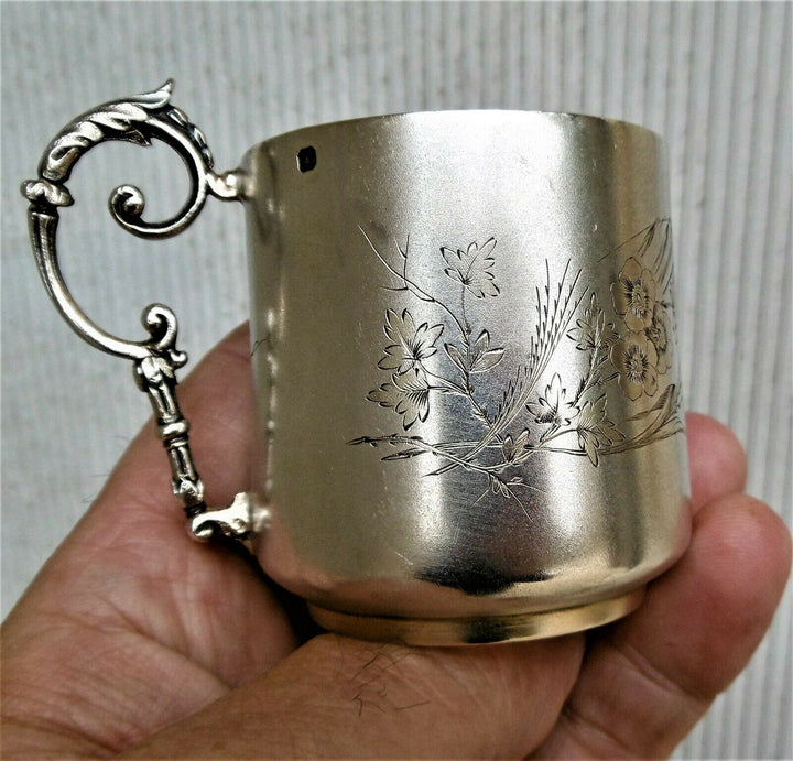 Poids:333 grs:Emile Puiforcat:Paire de tasses & soucoupe argent massif Minerve 1