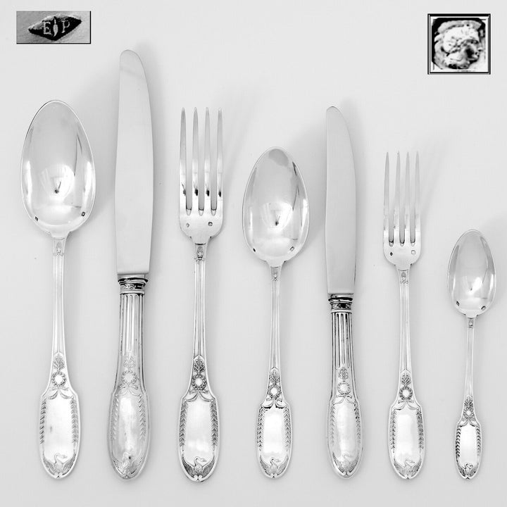 ピュイフォルカ フランス 純銀製 カトラリーセット92ピース箱入り