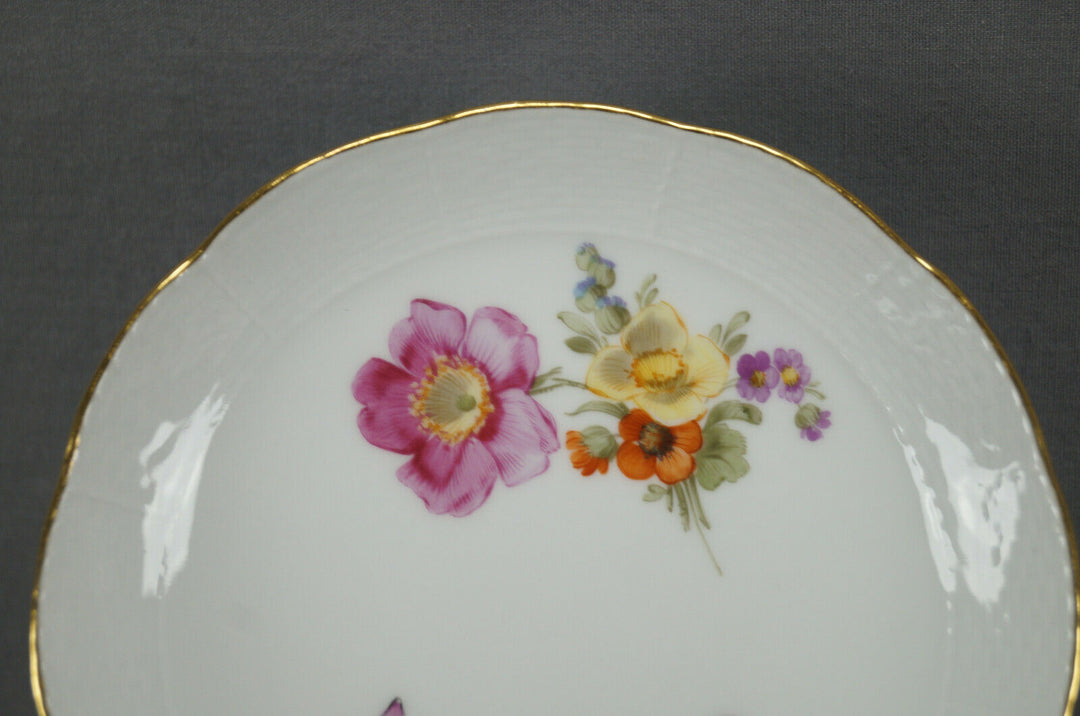 KPM Berlin Hand Painted Dresden Floral Butterfly & Gold Tea Cup & Saucer D