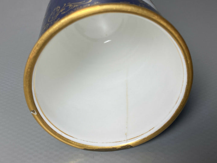 MEISSEN GEDECK BECHER UT KOBALTBLAU WATTEAUMALEREI BLUMEN GOLD 1.WAHL BESTOSSEN