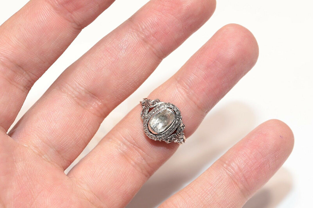 アンティーク オリジナル 8K ナチュラルローズカットダイヤモンドのリング