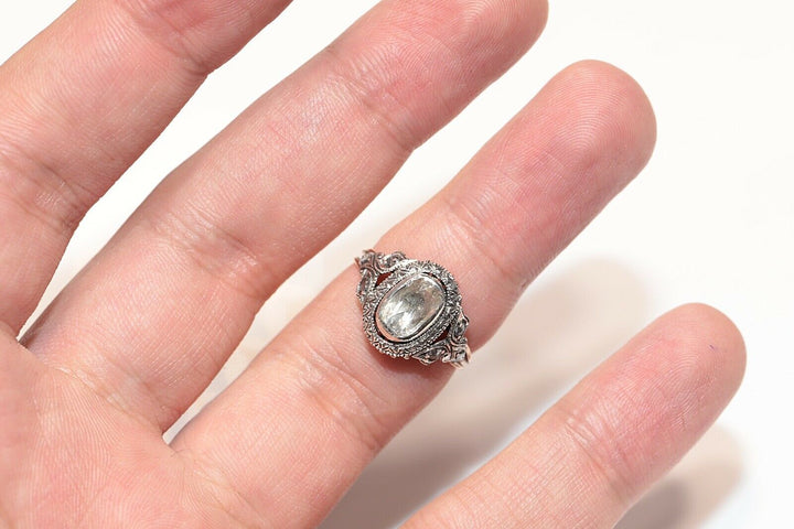 アンティーク オリジナル 8K ナチュラルローズカットダイヤモンドのリング