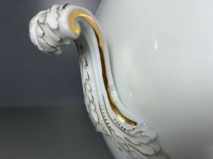 GROSSE MEISSEN BOWLE DECKEL TERRINE BLUMEN ROSEN ROSENMALEREI GUTER ZUSTAND