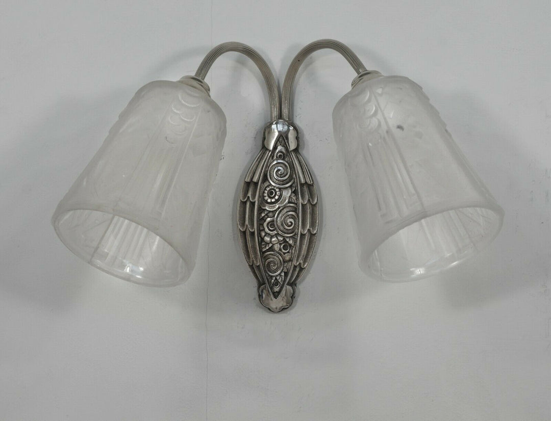 MOUYNET & MULLER : PAIR OF 1930 FRENCH ART DECO WALL SCONCES . lamp 1925 France