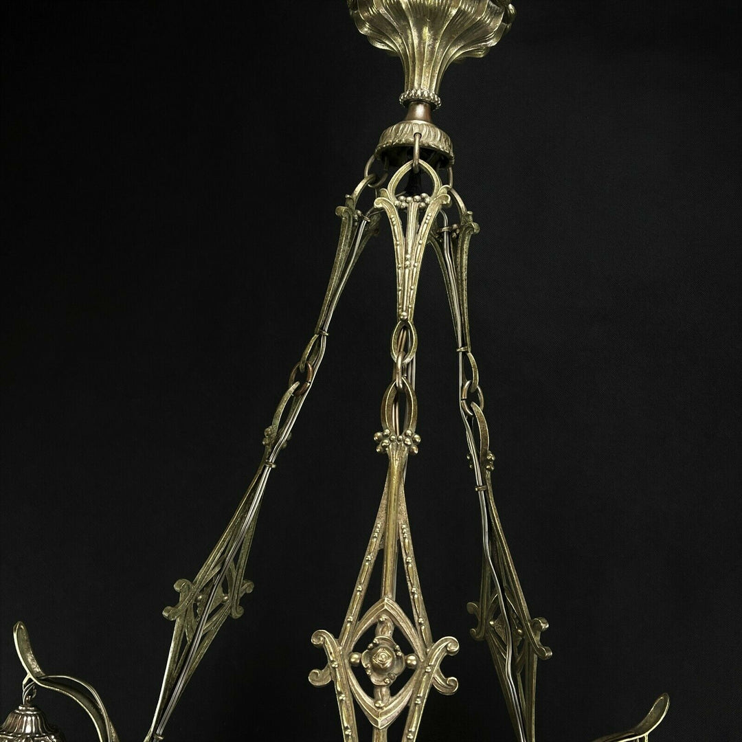 Art Deco Candeliere Lampada Sospensione Muller Freres Luneville Ceiling Lampada