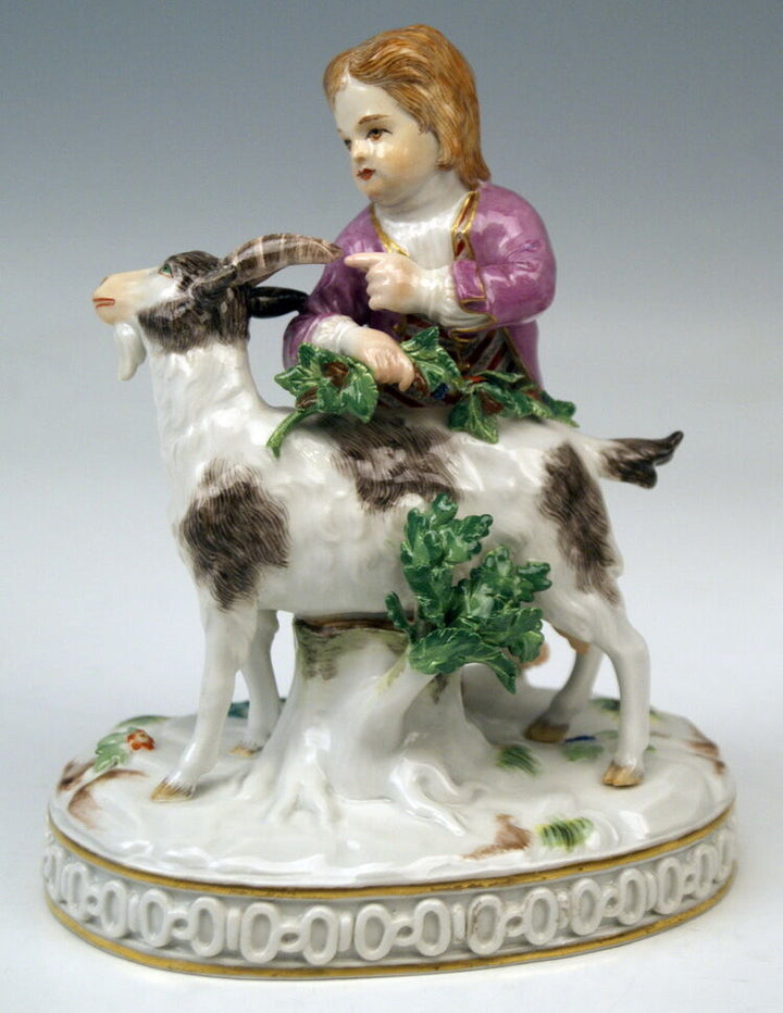 MEISSEN FIGUR SCHÄFER MIT ZIEGE SHEPHERD WITH GOAT J. C. SCHOENHEIT MNR: 61270