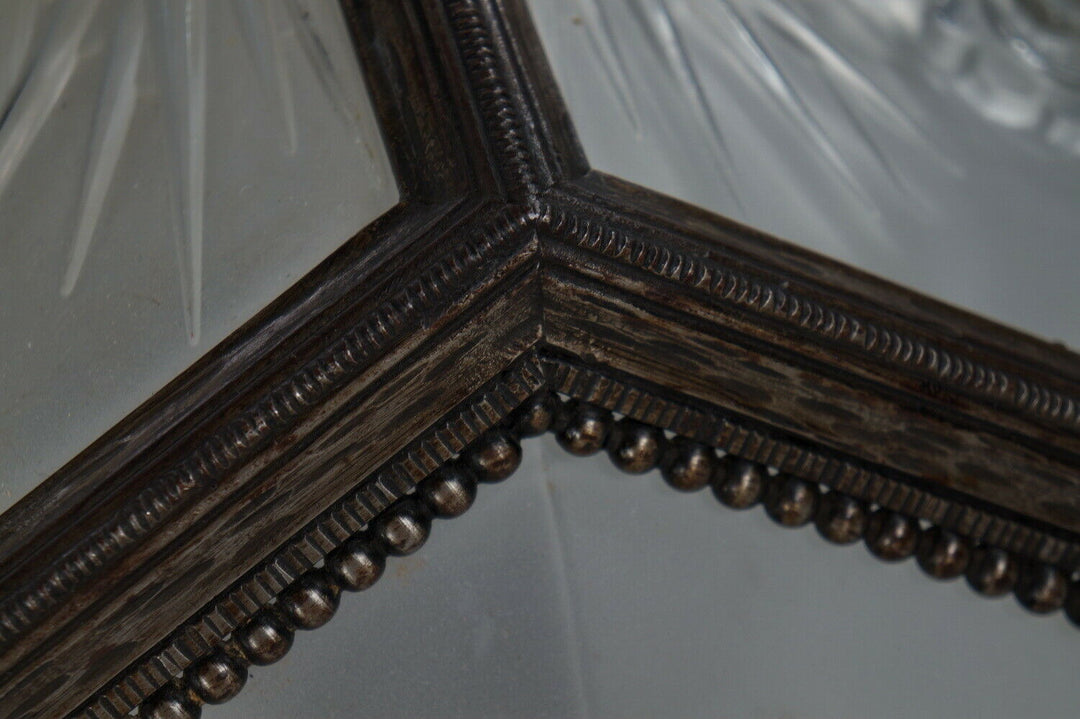 DAUM LORRAIN : FRENCH ART DECO CHANDELIER 1930 wrought iron lustre muller era