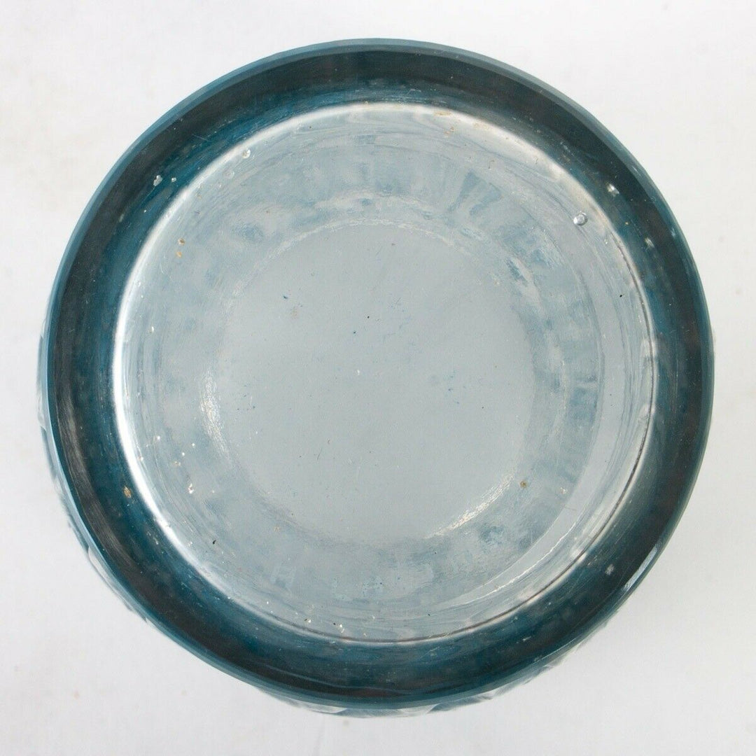 Vase Coqs Et Plumes Verre Patine Bleu René Lalique R.Lalique Blue Stained Glass