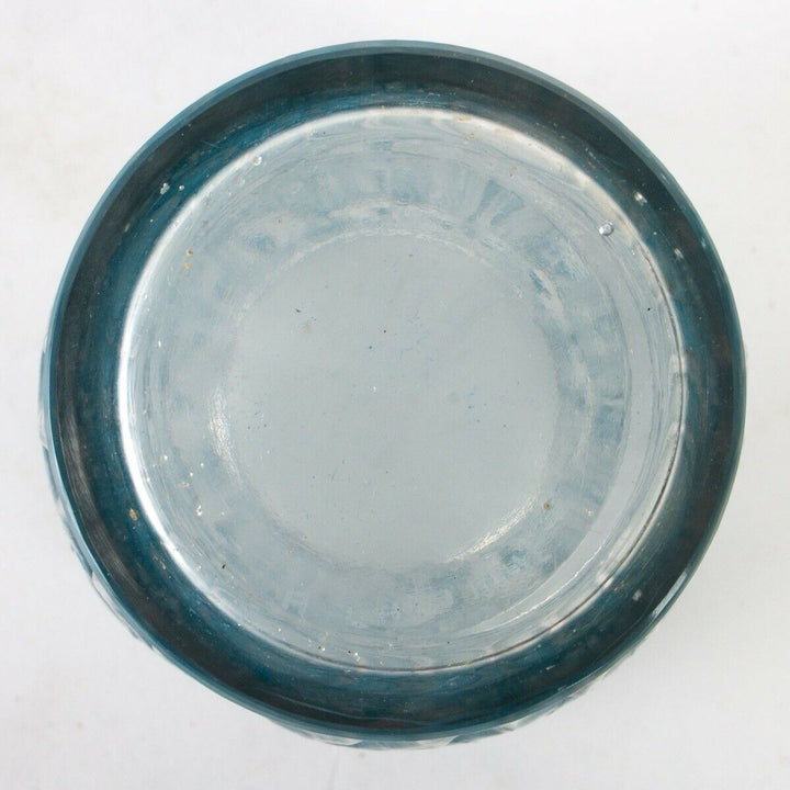 Vase Coqs Et Plumes Verre Patine Bleu René Lalique R.Lalique Blue Stained Glass