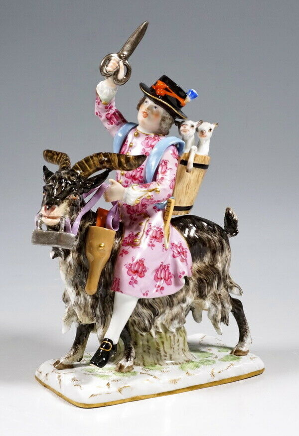 MEISSEN マイセン FIGUR SCHNEIDER ZIEGENBOCK TAILOR BILLY GOAT KÄNDLER NR:171 UM 1850