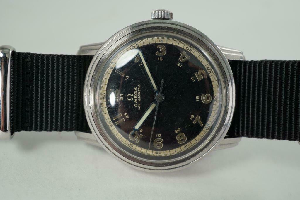 OMEGA CK2254 RCAF WORLD WAR II CAL. 30 SCT2.PC STEEL STEPPED CASE DATES 1939