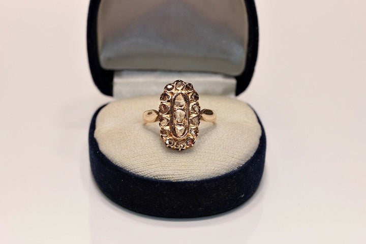 アンティーク ヴィクトリアン 14K ナチュラルローズカットダイヤモンドのリング
