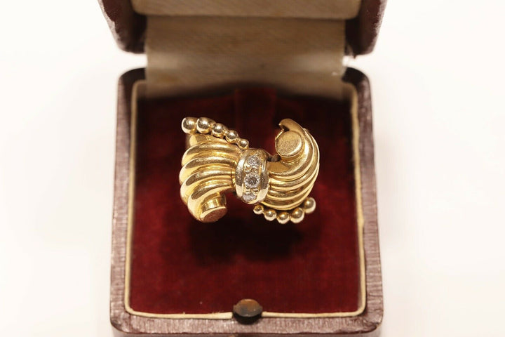 アンティーク 18K ナチュラルダイヤモンドのフラワースタイルリング