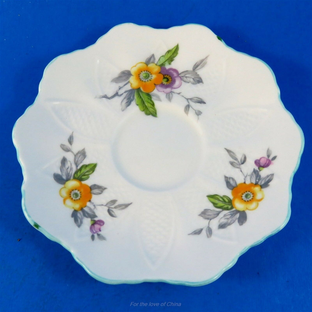 パラゴン　ヴィンテージ風パープル＆イエローフラワーカップ&ソーサー