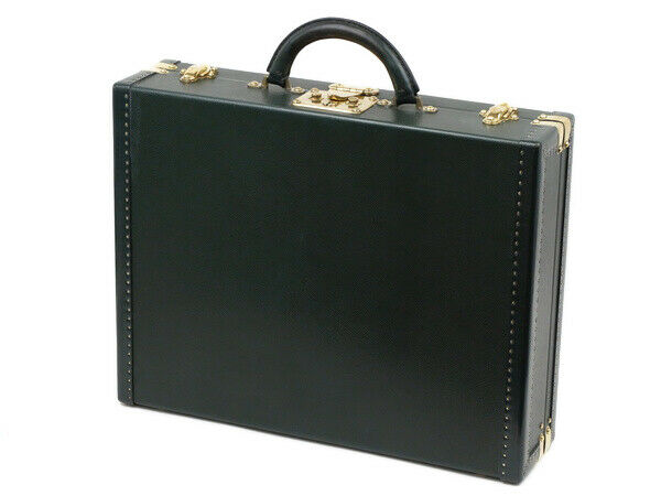 AUTH LOUIS VUITTON Taiga green HARD BRIEFCASE PRESIDENT TRUNK BAG