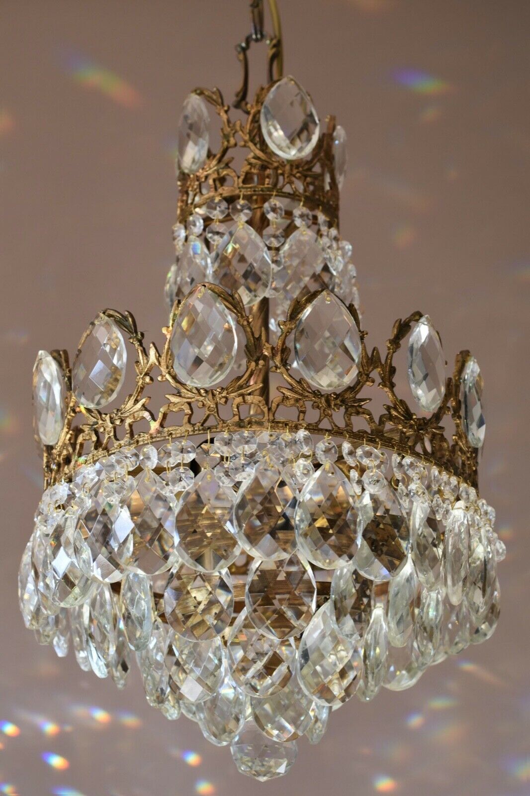 Easy Fit Antique / Vintage Crystal Chandelier, Empire Style Home Living Lamp