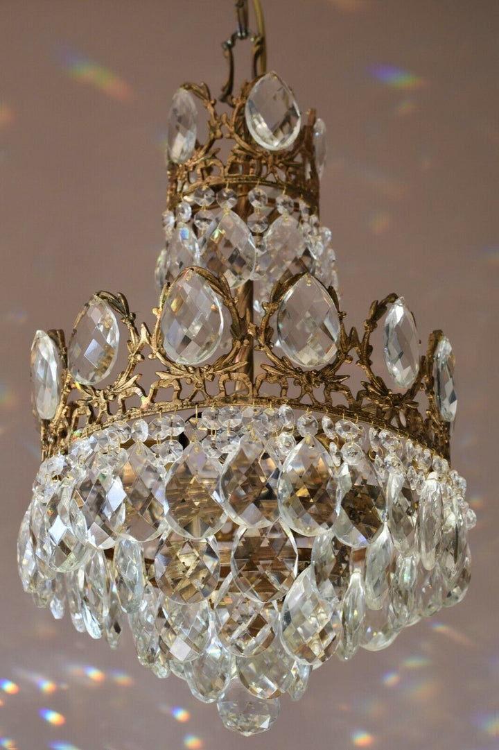 Easy Fit Antique / Vintage Crystal Chandelier, Empire Style Home Living Lamp