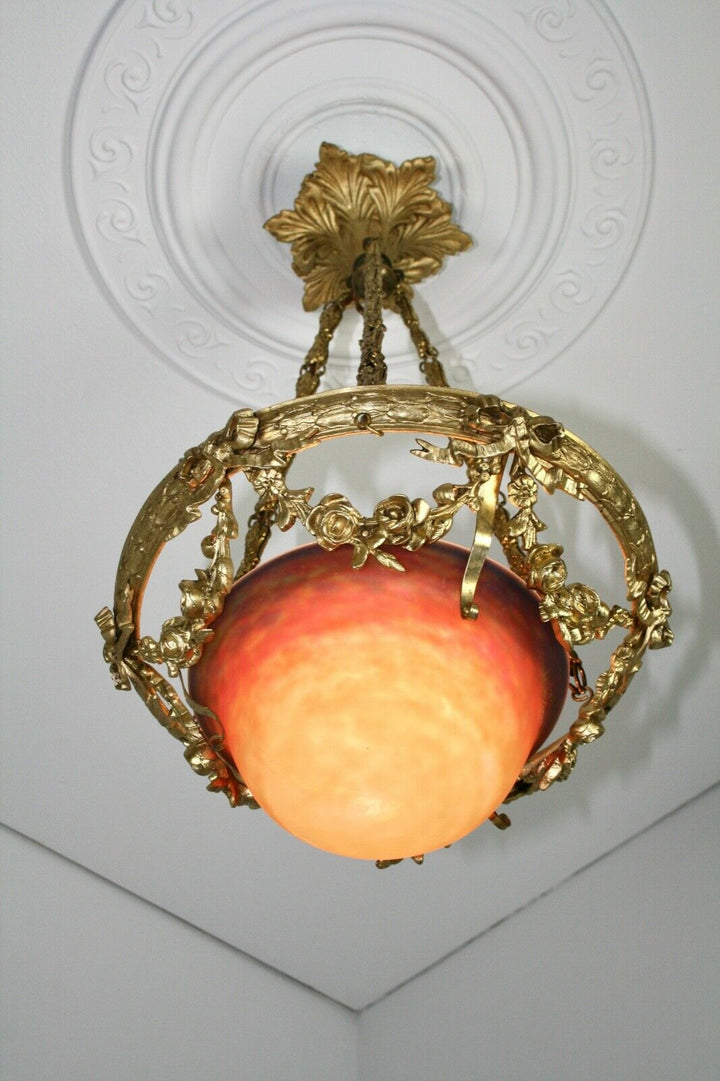 ミューラー兄弟　シーリングランプ（ペンダントライト）アールヌーボー