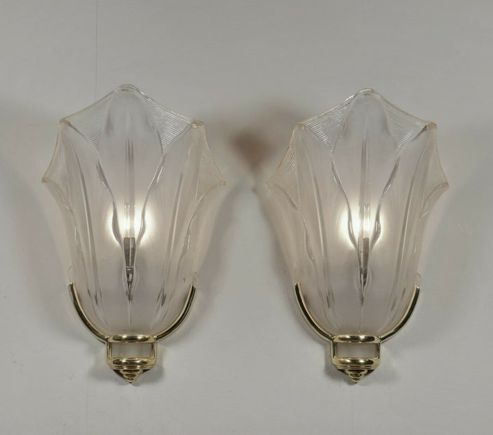 J.Gauthier EZAN : PAIR OF FRENCH ART DECO WALL SCONCES . lamp 1930 muller era