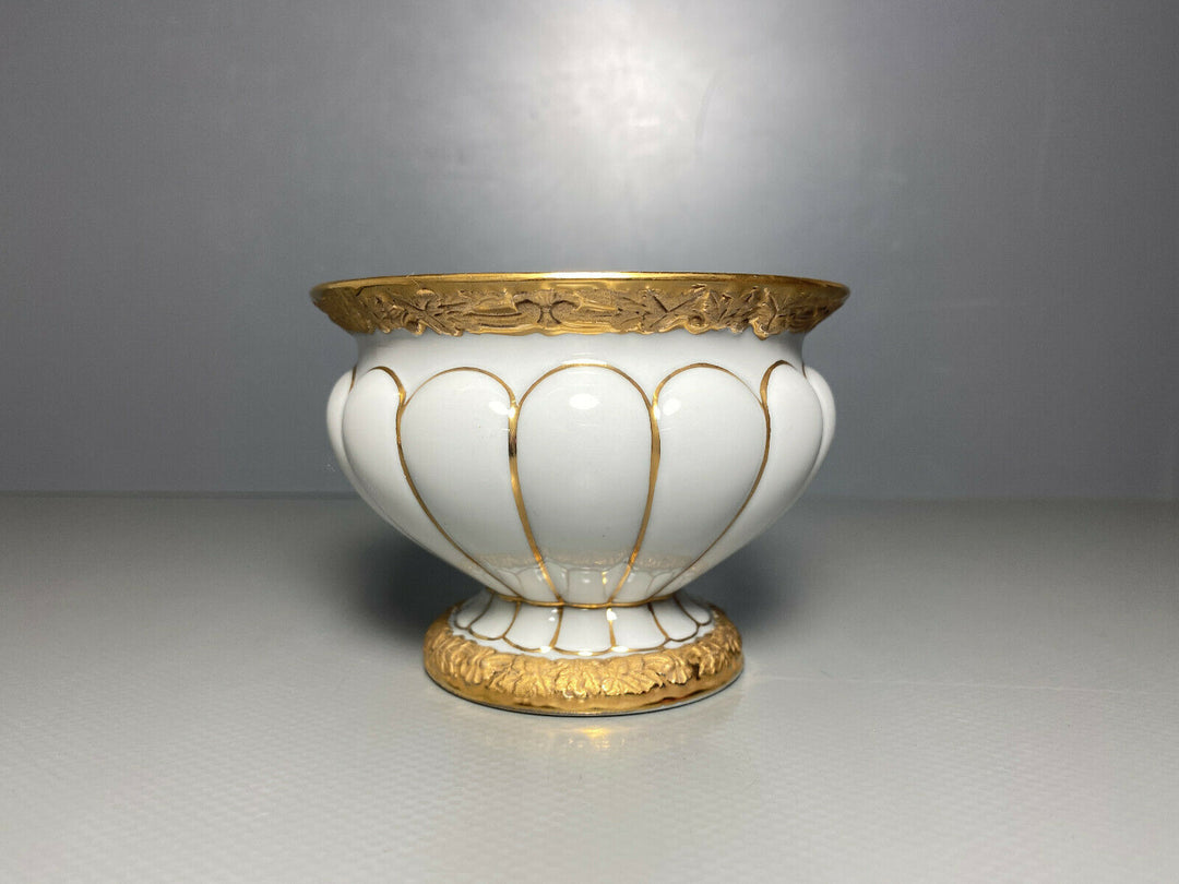 MEISSEN PRUNK KAFFEE GEDECK 3-TLG TASSE UT TELLER X-FORM VIEL GOLD GOLDBRONZE