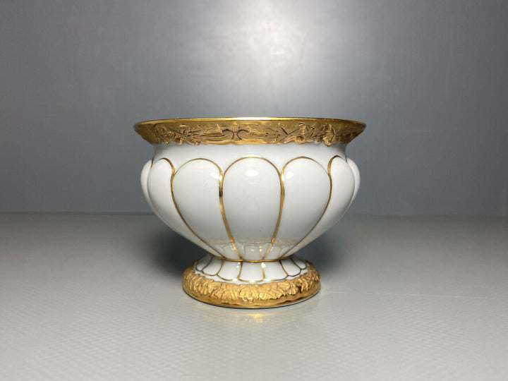 MEISSEN PRUNK KAFFEE GEDECK 3-TLG TASSE UT TELLER X-FORM VIEL GOLD GOLDBRONZE