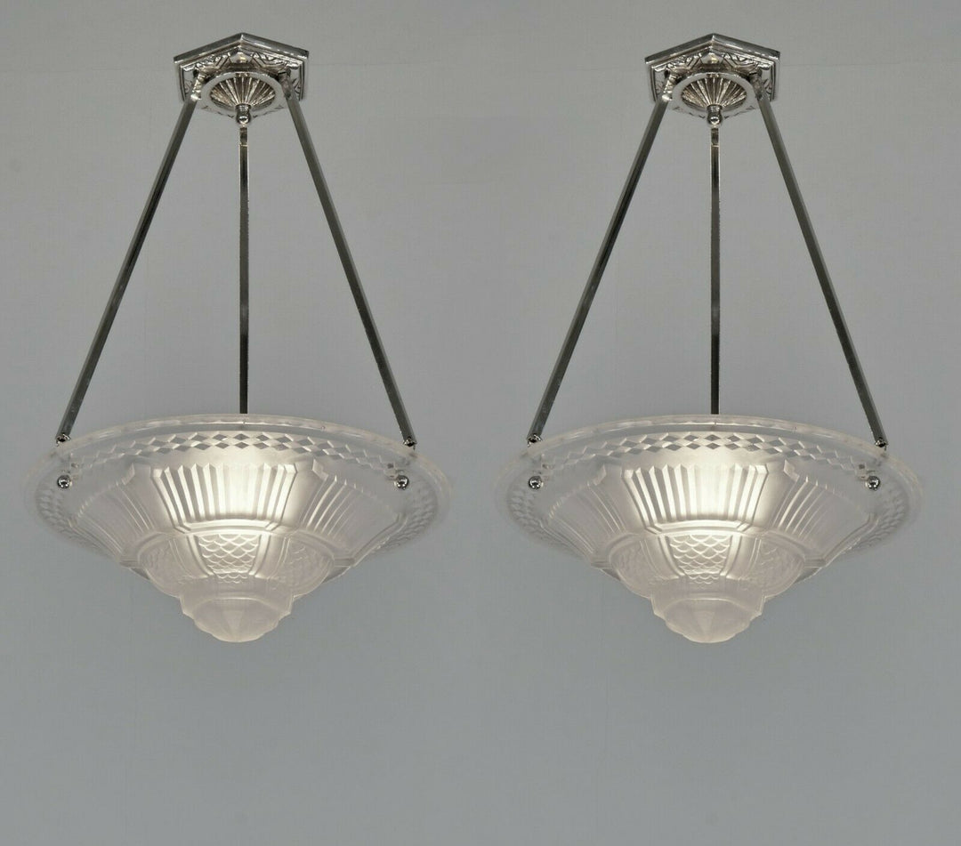 ミューラー兄弟　作：1930フランスアールデコ調シャンデリアランプ