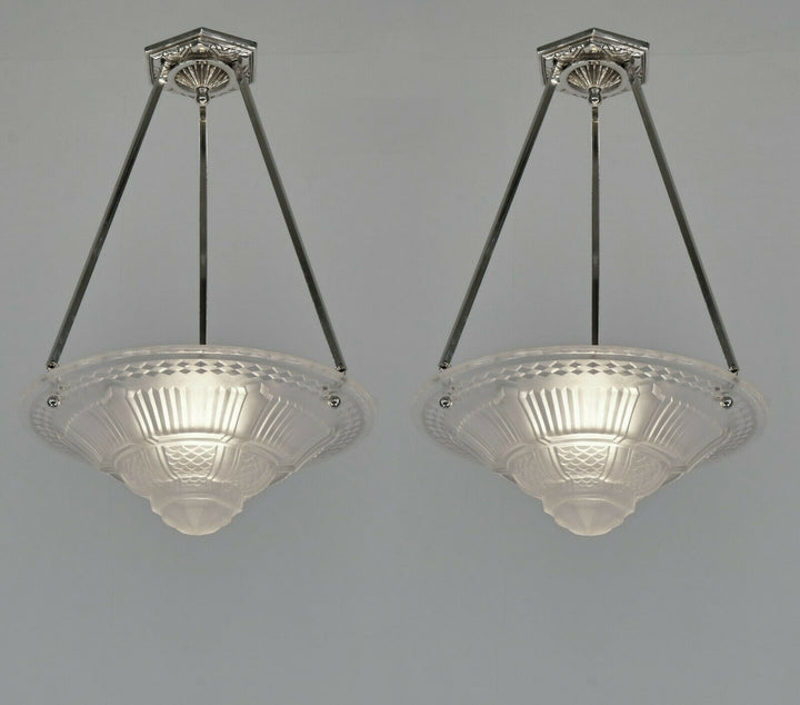 ミューラー兄弟　作：1930フランスアールデコ調シャンデリアランプ