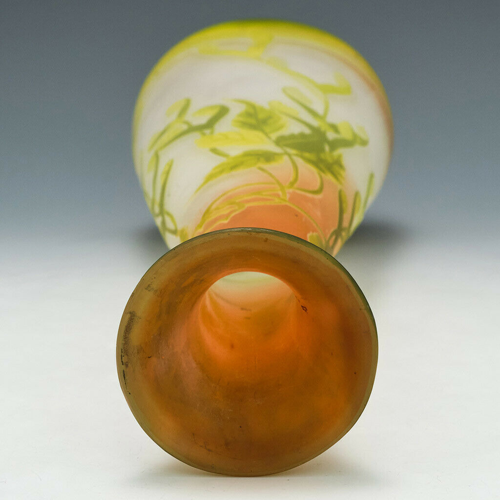 A Tall and Very Fine Emille Galle Cameo Glass Vase c1900