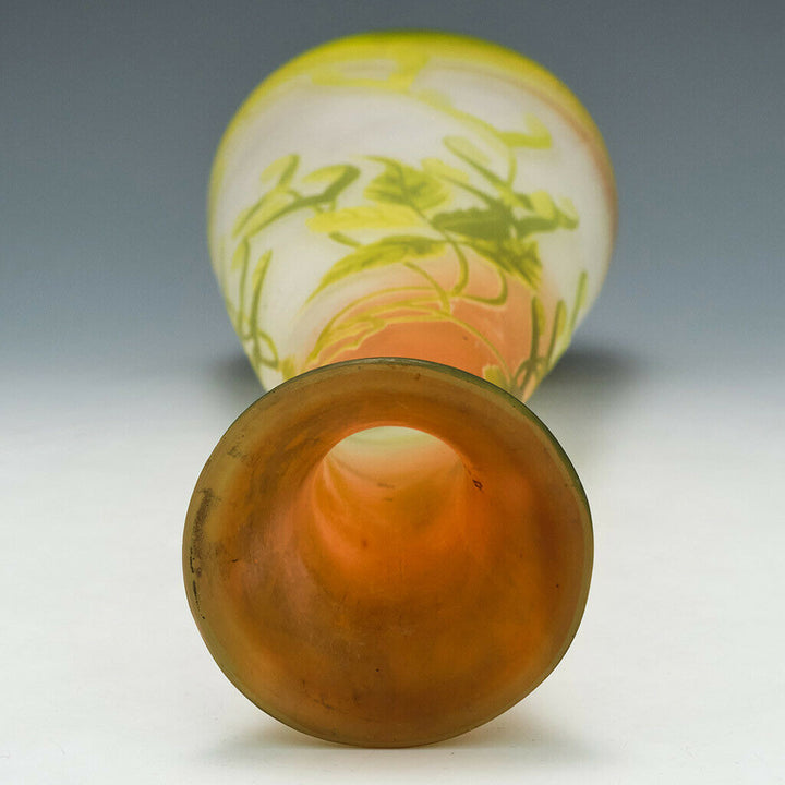A Tall and Very Fine Emille Galle Cameo Glass Vase c1900