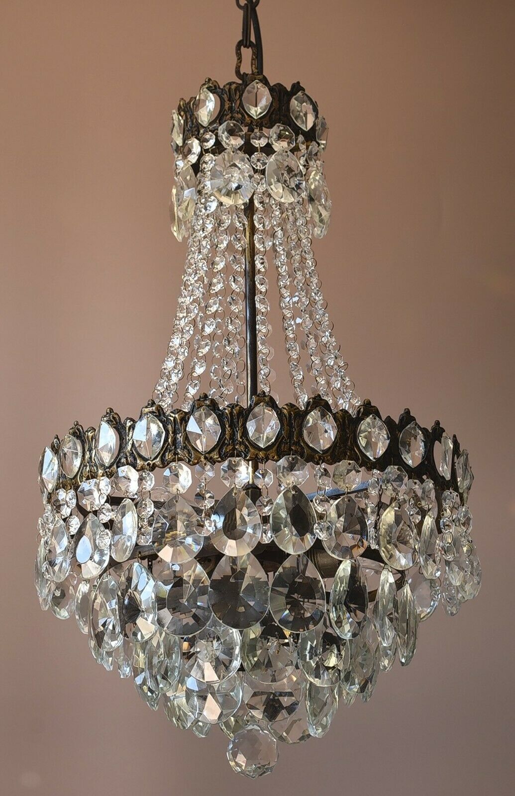 Vintage Antique French Style Empire Crystal Chandelier Lighting Pendant Lamp