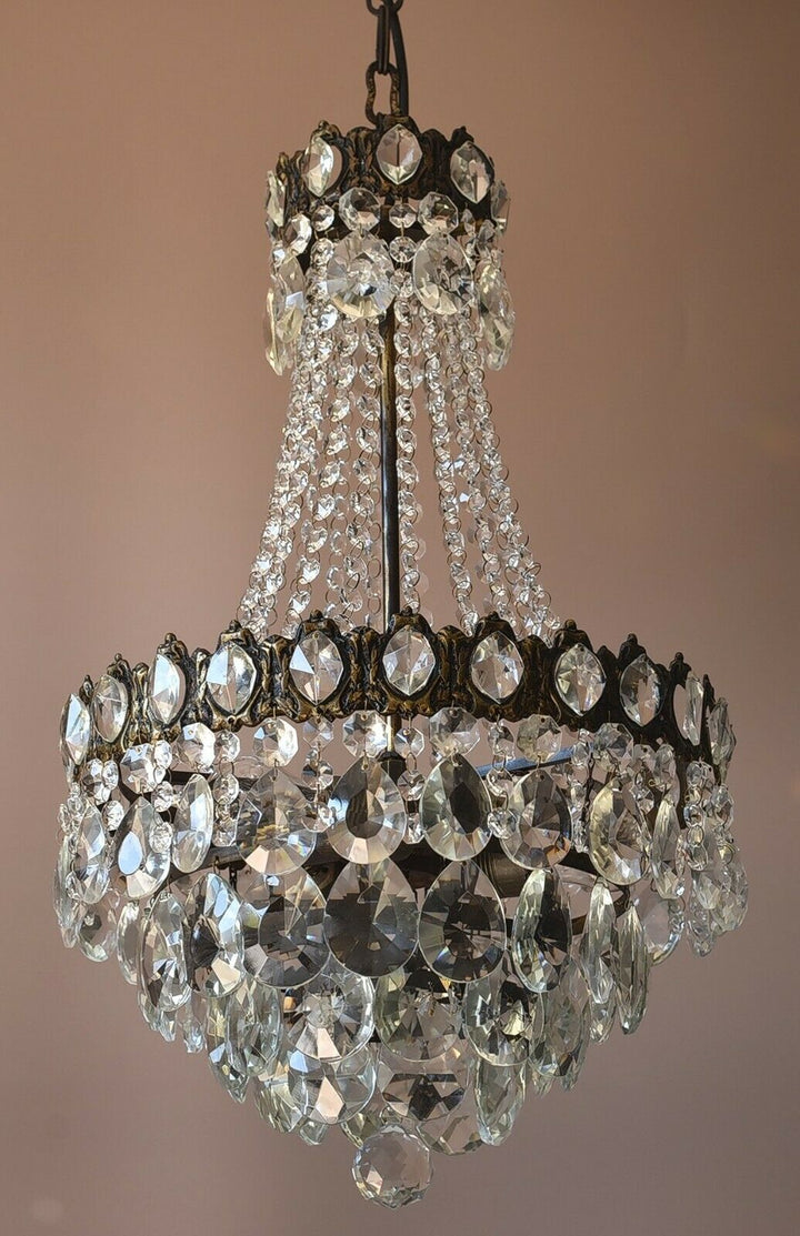 Vintage Antique French Style Empire Crystal Chandelier Lighting Pendant Lamp