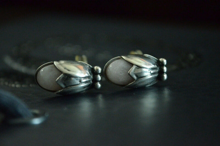 ジョージジェンセン(Georg Jensen)　シルバーイヤークリップ　ローズクォーツ　2011年