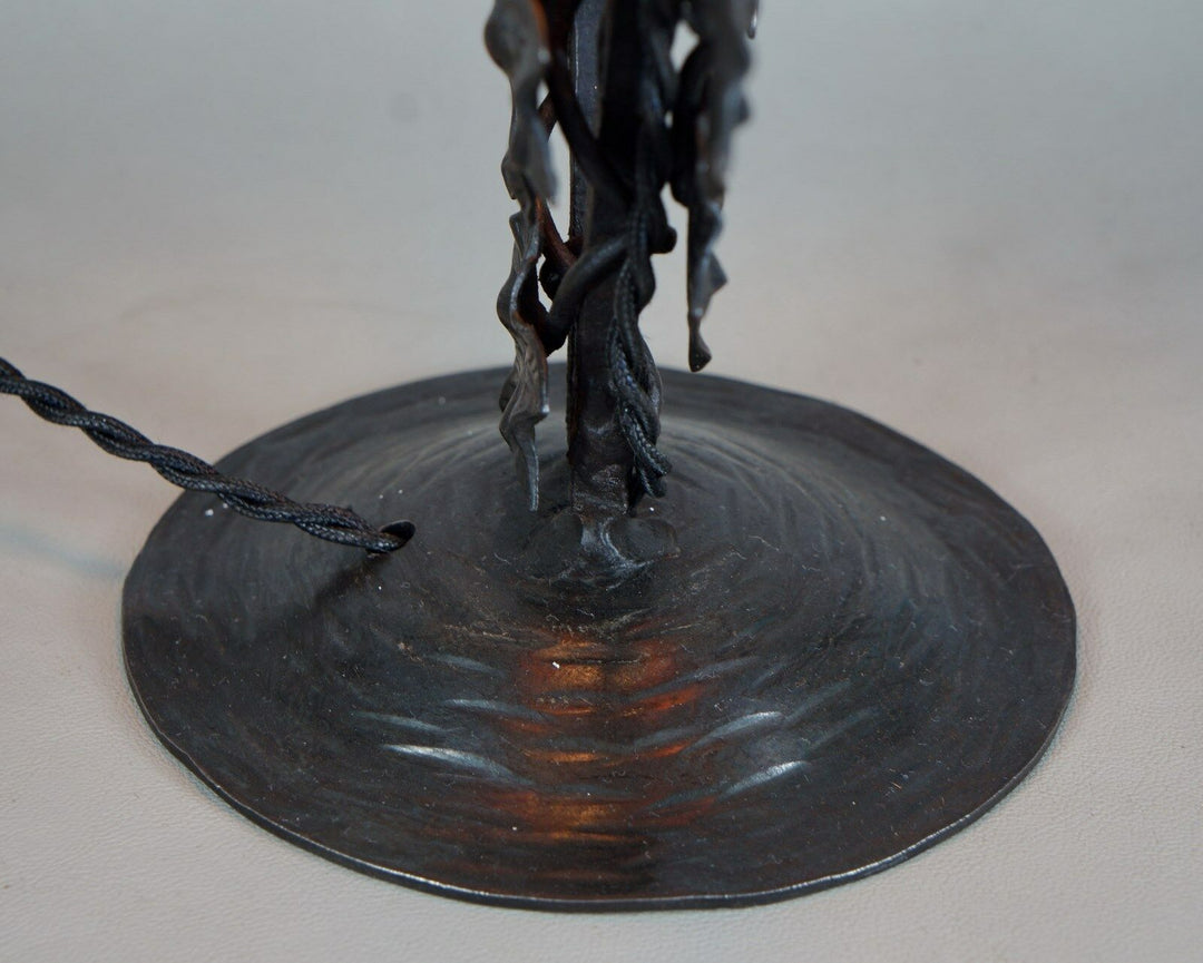 DELATTE : FRENCH ART DECO LAMP ............... wrought iron 1925 1930 muller era