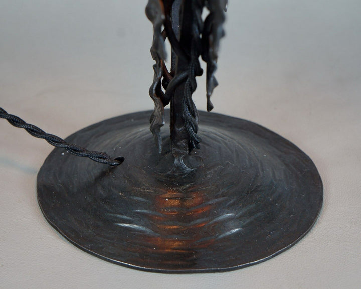 DELATTE : FRENCH ART DECO LAMP ............... wrought iron 1925 1930 muller era