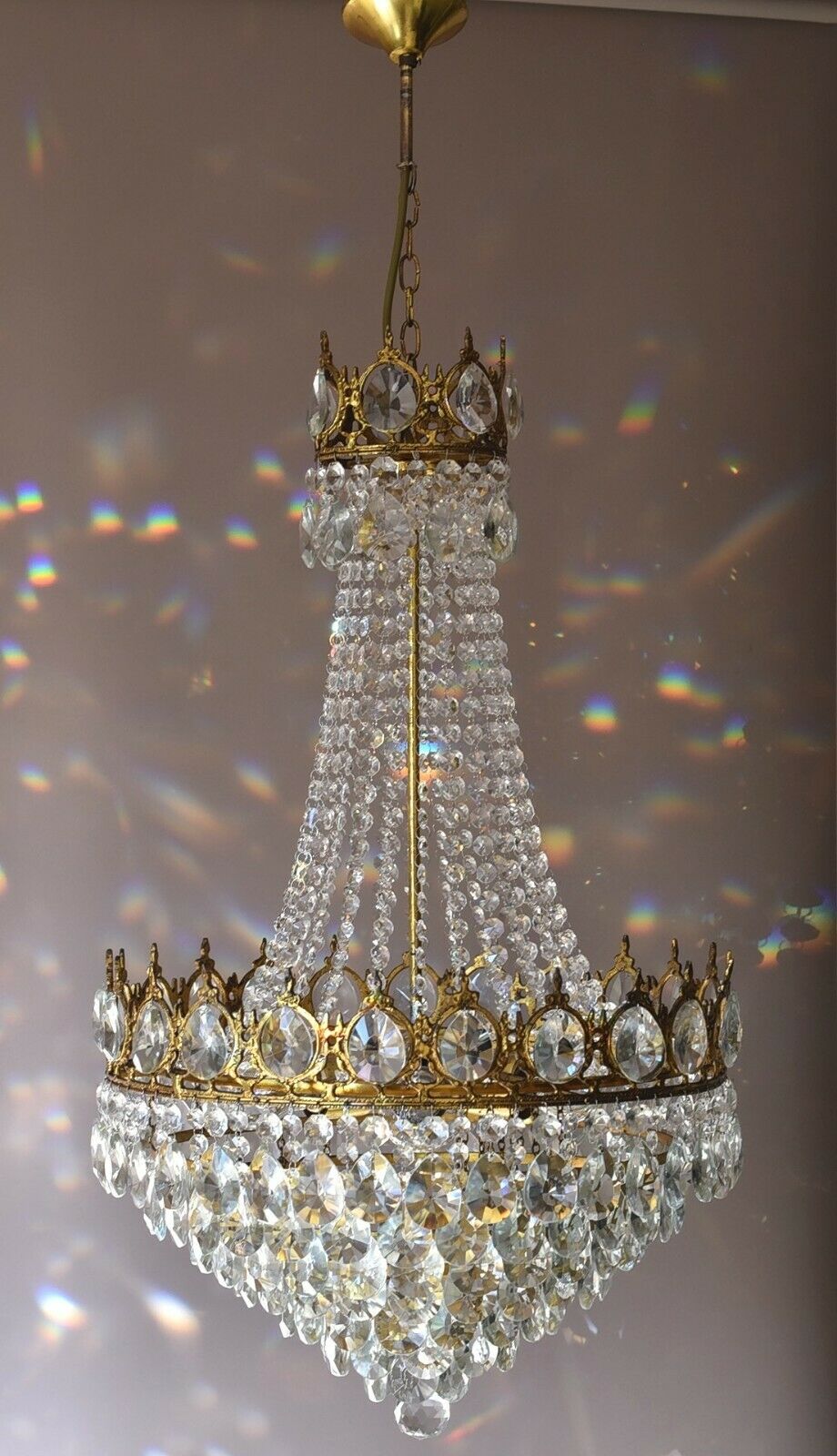 French Empire Crystal Chandelier Antique Vintage Ceiling Lighting Pendant Lamp