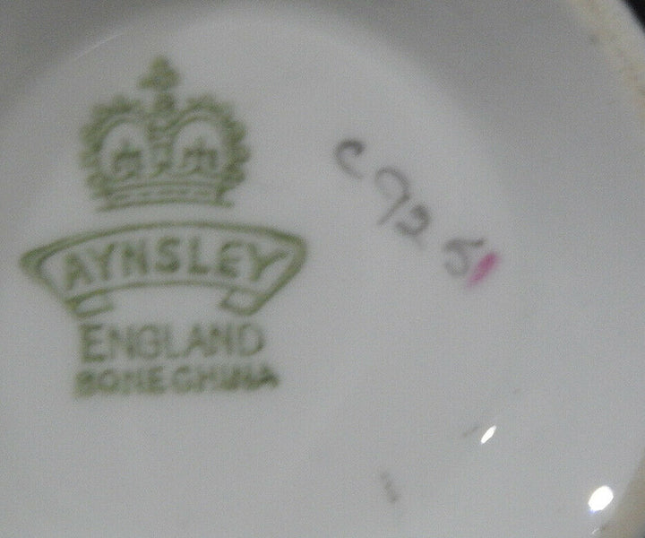 Vintage 1940s AYNSLEY PINK CABBAGE ROSE CUP & SAUCER on BLACK with Gold Filigree