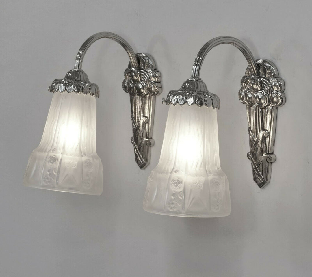 M.Hudry & ミューラー兄弟 フランス製アールデコ ウォールライト ペア 1930年製