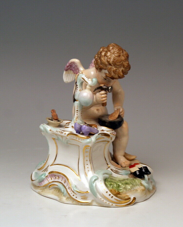 邁森 MEISSEN マイセン FIGUR AMOR SCHUSTER CHERUB SHOEMAKER A. RINGLER MNR:0166 UM 1900