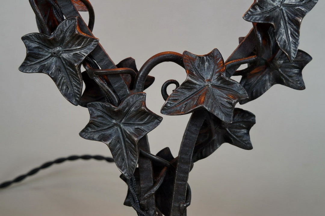 DELATTE : FRENCH ART DECO LAMP ............... wrought iron 1925 1930 muller era