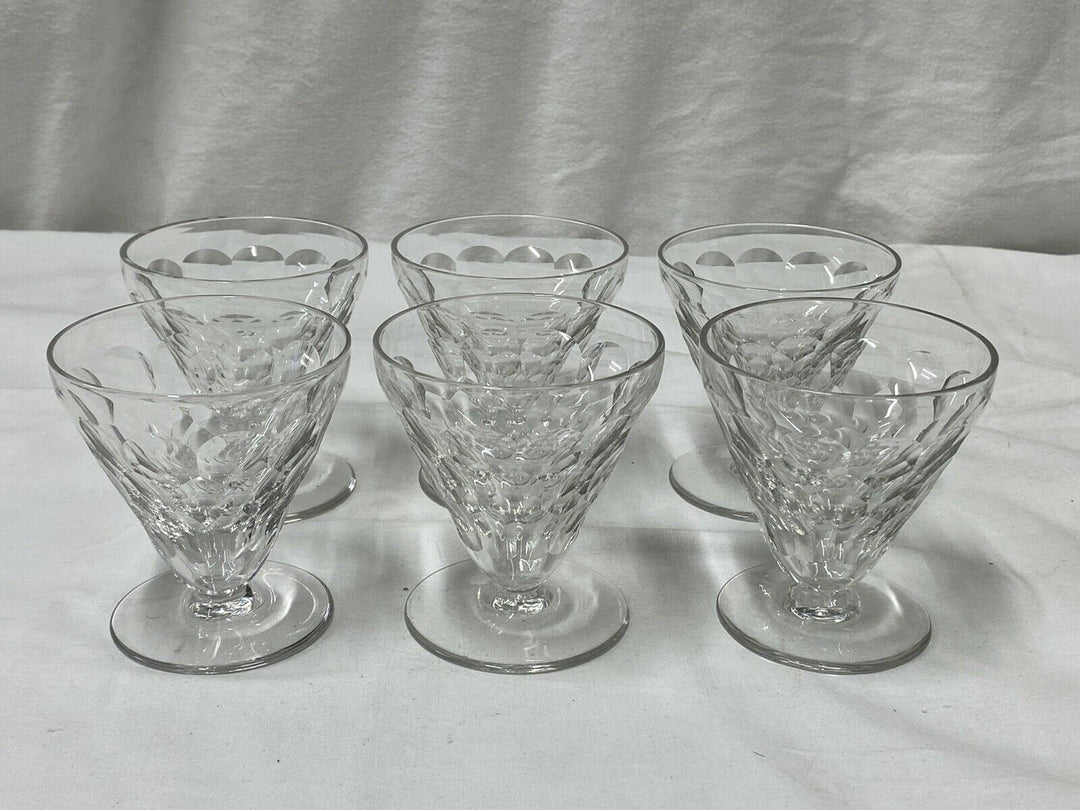 BACCARAT 6 VERRES À VIN BLANC CRISTAL DÉCOR ÉCAILLE MODÈLE CHAUNY LOT 2.